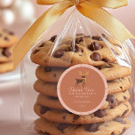 Personalized Christmas Party Favour Sticker<br><div class="desc">Featuring a sophisticated reindeer design,  these stickers come in a trendy and modern colour palette of terracotta,  blush pink,  and golden yellow. Customize them with a name and year to create unique and memorable party favours that your guests will love.  © Kimbellished,  LLC</div>