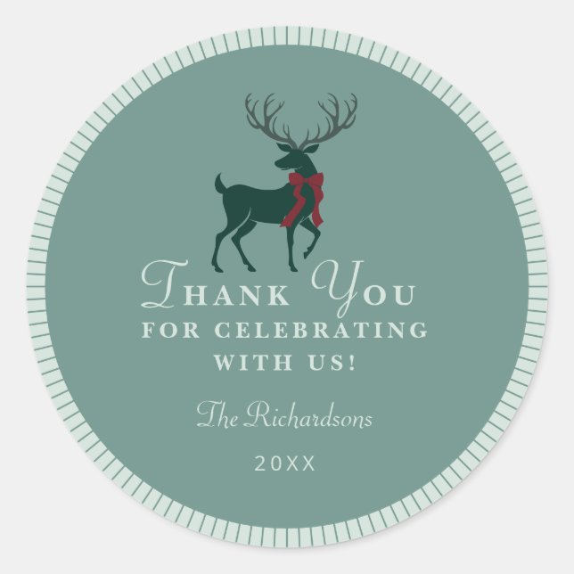 Personalized Christmas Party Favour Sticker (Front)