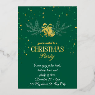 Personalized Christmas Party Foil Holiday Card