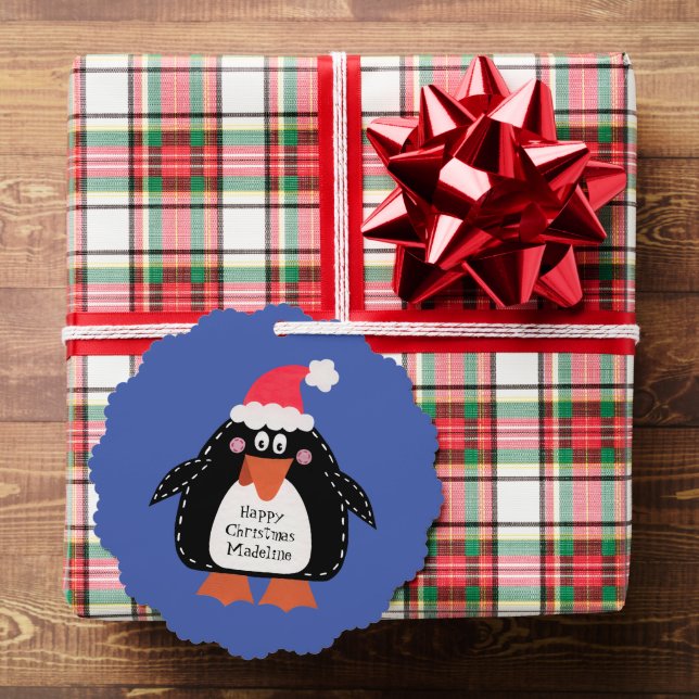 Personalized Christmas Penguin Ornament Card (Insitu (Gift))