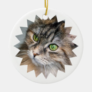 Personalized Christmas Pet Photo Ceramic Ornament