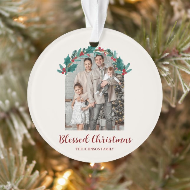 Personalized Christmas Photo Acrylic Ornament (Tree)