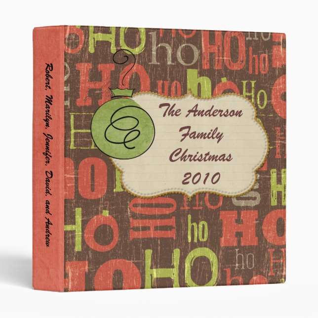 Personalized Christmas Photo Album Binder (Front/Spine)