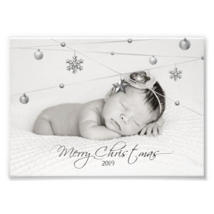 Personalized Christmas Photo and Calligraphy Print