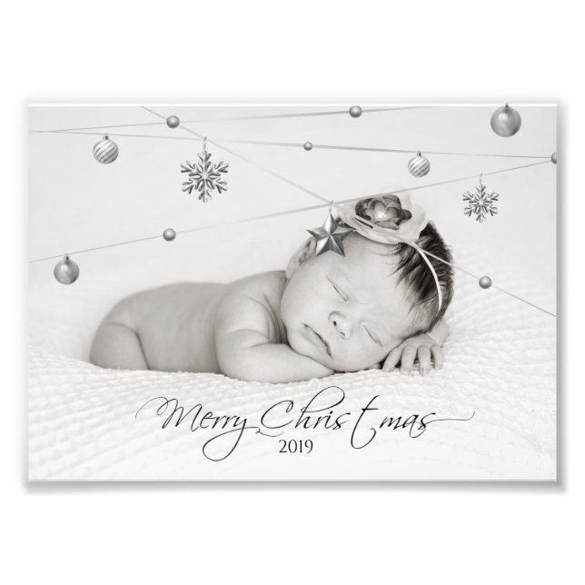 Personalized Christmas Photo and Calligraphy Print (Front)