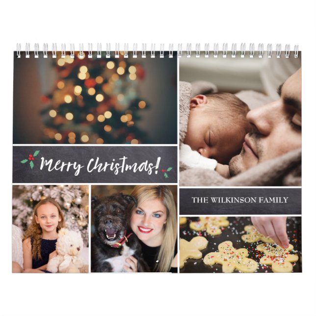 Personalized, Christmas, Photo Collage Calendar (Cover)