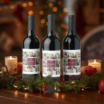Personalized Christmas Photo  Wine Label<br><div class="desc">label. Featuring your favorite family photos in a modern holiday collage design, this custom label adds a meaningful and festive touch to Christmas dinners, parties, and gift exchanges. Perfect for host and hostess gifts, holiday gatherings, or personalized wine presents, this removable label fits standard wine bottles and instantly transforms an...</div>