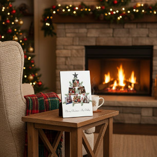 Personalized Christmas photos tree Plaque