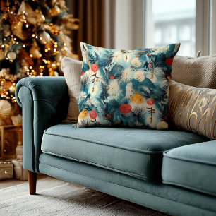 Personalized Christmas Pillow with Turquoise
