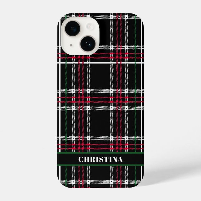 Personalized Christmas Plaid phone case (Back)