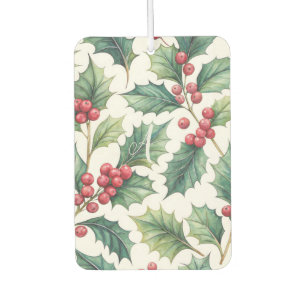 Personalized Christmas poinsettia holly Air Freshener