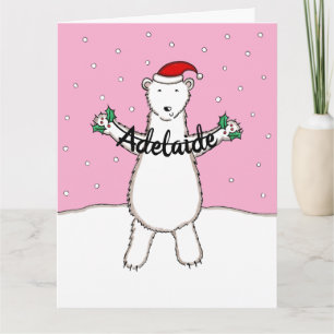 Personalized Christmas Polar Bear Card