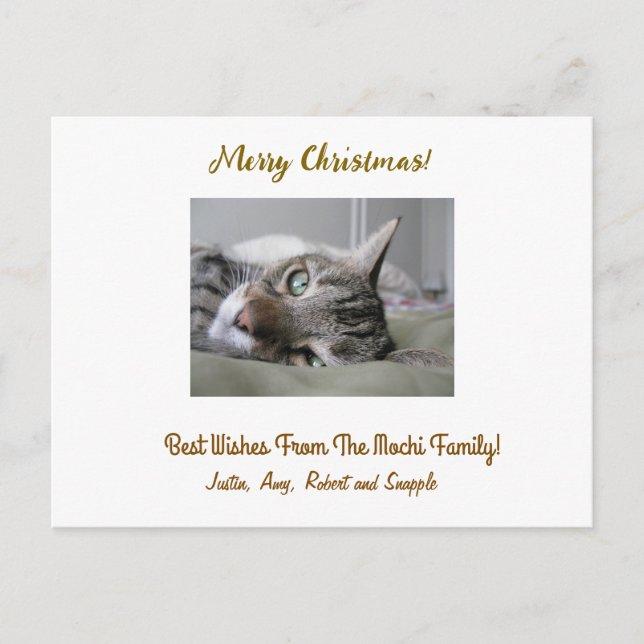 Personalized Christmas Post Card With Photo (Front)