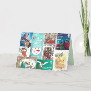 Personalized Christmas Postage Stamps Card