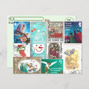 Personalized Christmas Postage Stamps Postcard