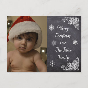 Personalized Christmas Postcard Chalkboard Style