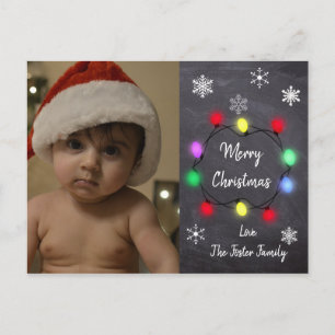 Personalized Christmas Postcard Chalkboard Style