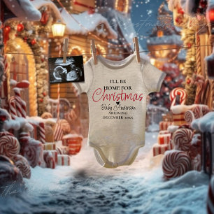Personalized Christmas Pregnancy Announcement  Baby Bodysuit