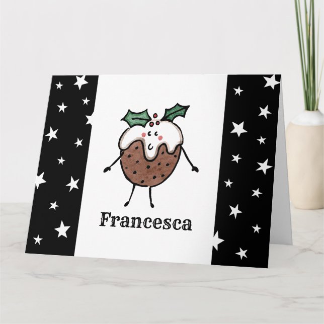 Personalized Christmas Pudding Card (Front)