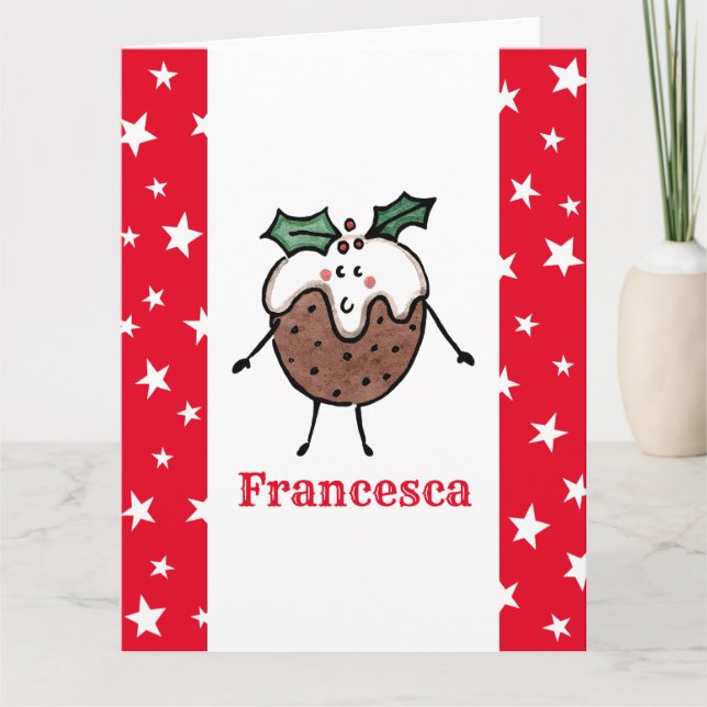 Personalized Christmas Pudding Card (Front)