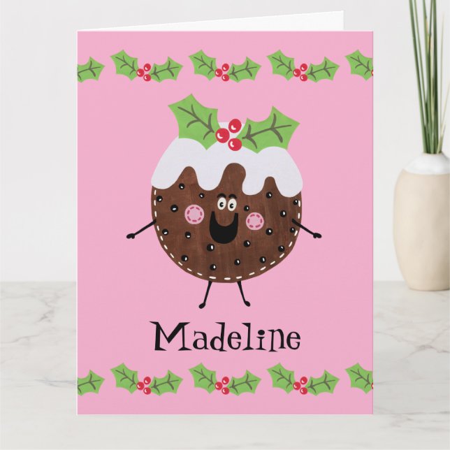 Personalized Christmas Pudding Card (Front)
