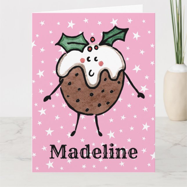 Personalized Christmas Pudding Card (Front)