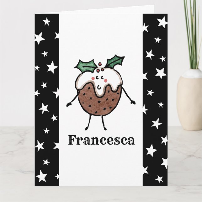 Personalized Christmas Pudding Card (Front)