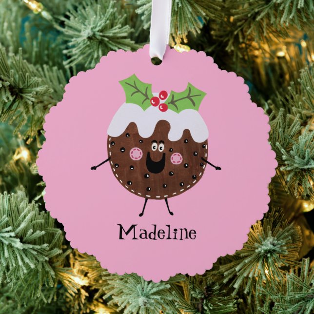 Personalized Christmas Pudding Ornament Card (Insitu (Tree))