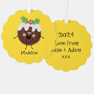 Personalized Christmas Pudding Ornament Card