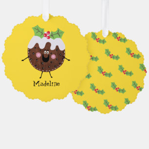 Personalized Christmas Pudding Ornament Card