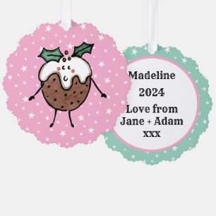 Personalized Christmas Pudding Ornament Card