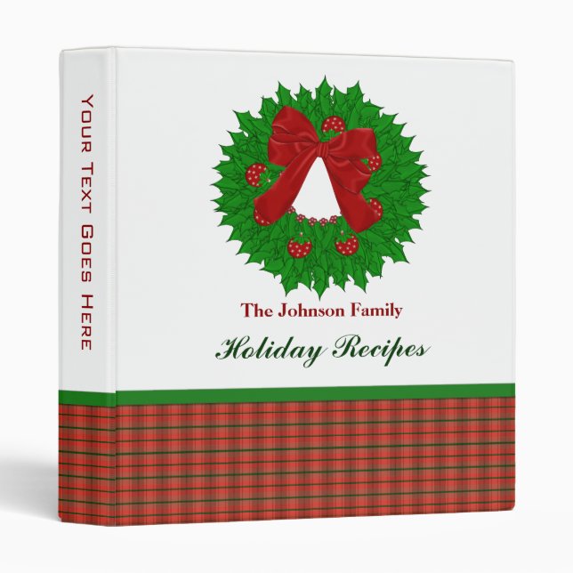 Personalized Christmas Recipe Binder (Front/Spine)