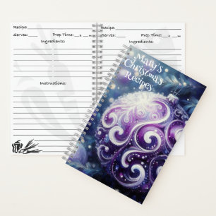 Personalized Christmas Recipe Book Ornament Art