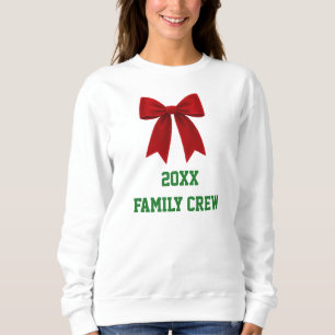 Personalized Christmas Red Bow Classic Holly White Sweatshirt