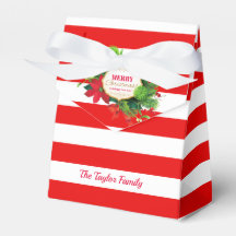 Personalized Christmas Red Striped Favour Box