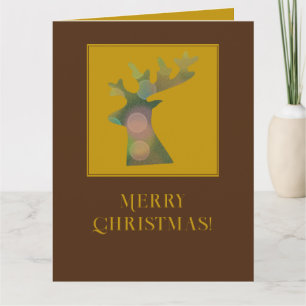 Personalized Christmas Reindeer Brown, Deep Bronze Card