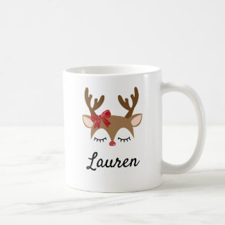 Personalized Christmas Reindeer Coffee Mug