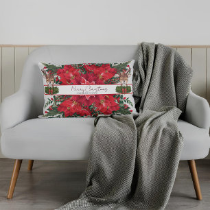 Personalized Christmas reindeer  Lumbar Pillow