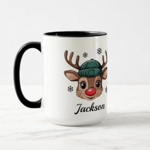 Personalized Christmas Reindeer Mug - Add Your Nam