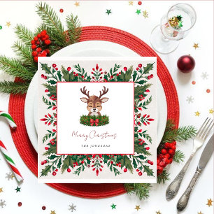 Personalized Christmas reindeer  Napkin