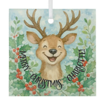 Personalized Christmas Reindeer Ornament