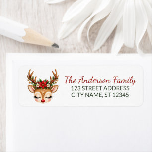 Personalized Christmas Reindeer Return Address