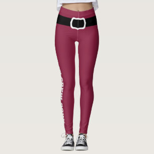 Personalized Christmas Rich Berry Cute Family Fun Leggings