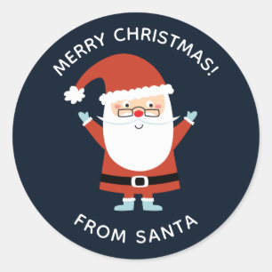 Personalized Christmas Santa Classic Round Sticker
