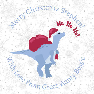 Personalized Christmas Santa Claus Dinosaur Wrapping Paper