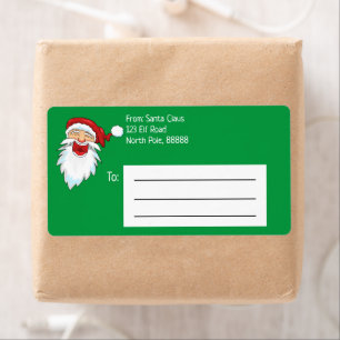 Personalized Christmas Santa Claus Mailing Label