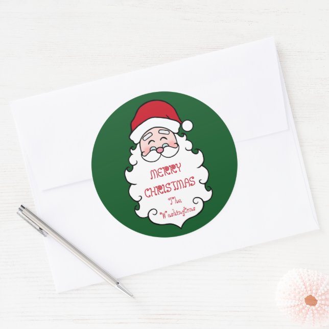 Personalized Christmas Santa Claus Stickers  (Envelope)