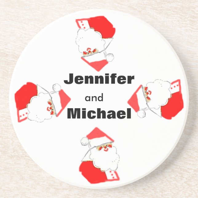 Personalized Christmas Santa Coaster (Front)