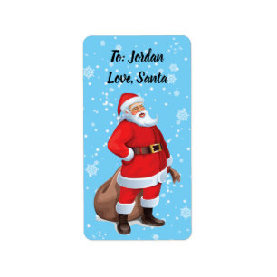 Personalized Christmas Santa Snow Gift Tags
