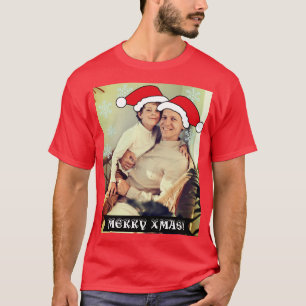 Personalized Christmas Santa's hat photo T-Shirt